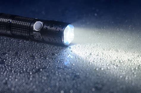 Tactical Waterproof Flashlight Stock Photo - Image of dark, mist: 240877830