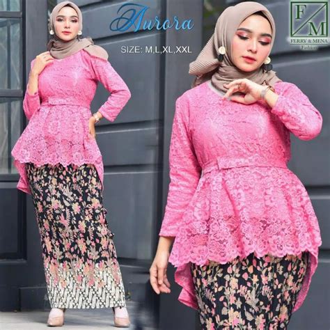 Jual FER SET KEBAYA BROKAT AURORA KEBAYA BROKAT MODERN KEBAYA TERKINI