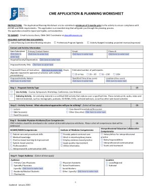 Fillable Online Cme Application And Educational Planning Form Fax Email