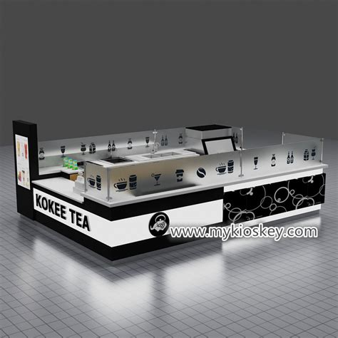 Modern Customized D Bubble Tea Kiosk Design For Mall Food Kiosks