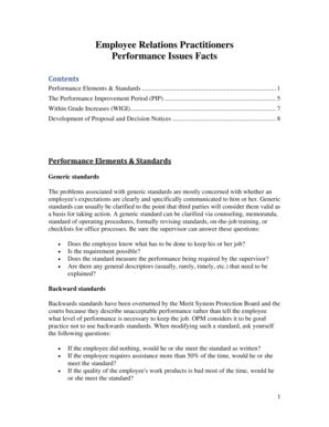 Fillable Online Opm Employee Relations Practitioners Performance Issues