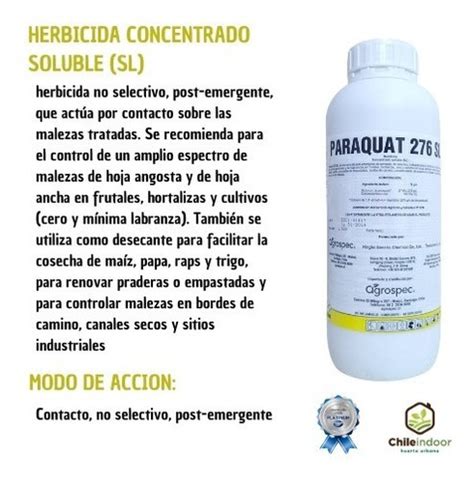 Herbicida Matamaleza Paraquat Sl Concentra Litro Cuotas Sin