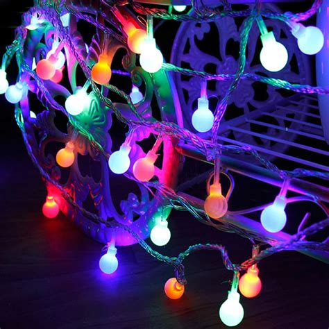 M M M M Round Ball Led String Indoor Outdoor Holiday Garland Party