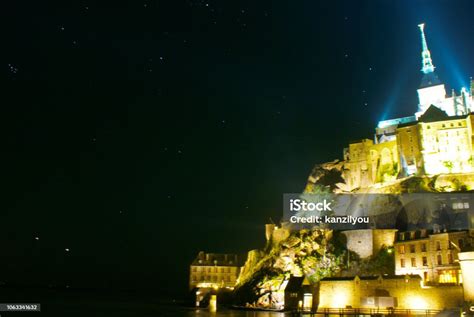 Montsaintmichel Night View Stock Photo - Download Image Now ...