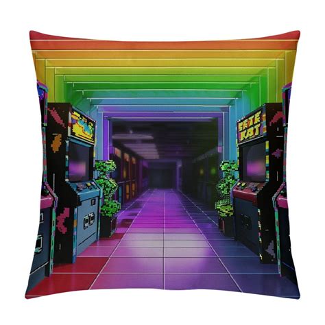 Ollo0ord Throw Pillow Cushion Cover Arcade Machine Retro Gaming Fun