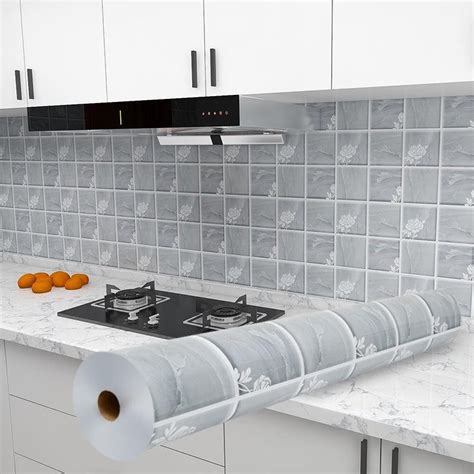 Stok Sedia 5M 60CM Pelekat Dinding Dapur Kalis Minyak Kalis Api Kabinet