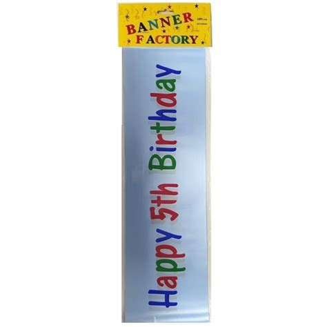 Wholesale Happy 5Th Birthday Banner Blue With Card