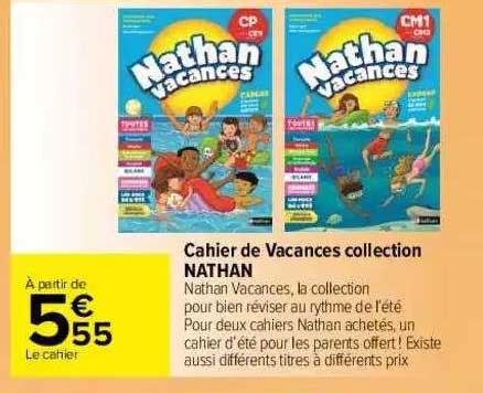 Promo Cahier De Vacance Collection Nathan Chez Carrefour ICatalogue Fr