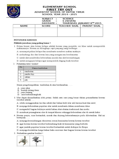 Soal Try Out Kelas 6 Pkn Homecare24