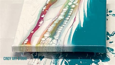 Acrylic Pearl Pour W Comb Swipe Fluid Art Pearl Pour W Satin Enamel