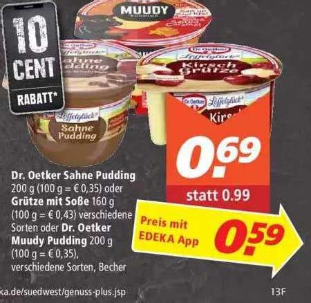 Dr Oetker Sahne Pudding Oder Gr Tze Mit So E Oder Muudy Pudding Angebot