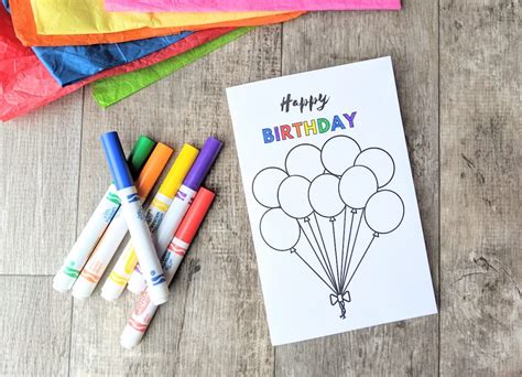 Simple Birthday Card for Kids to Make- free printable - Raise Curious Kids