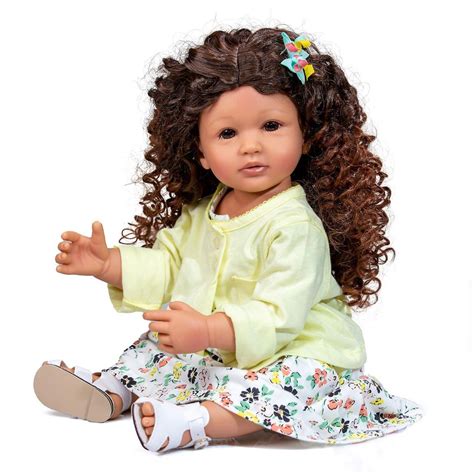 Doll Rebirth Cm De Pele Marrom Reborn Renascido Menina De Cabelo