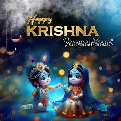 Shree Krishna Janmashtami image, animated cute Radha Krishna AI Generated wallpaper | GEC Designs