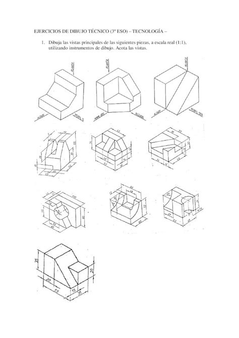 PDF EJERCICIOS DE DIBUJO TÉCNICO 3º ESO 3º EJERCICIOS DE