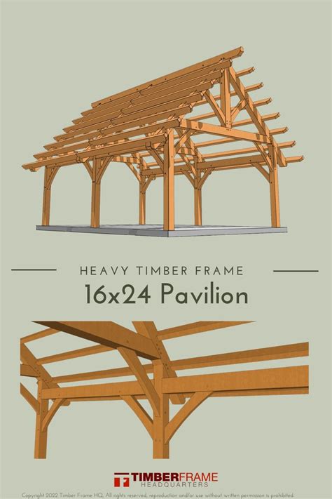 16×24 Heavy Timber Pavilion Plan Timber Frame Pavilion Pavilion