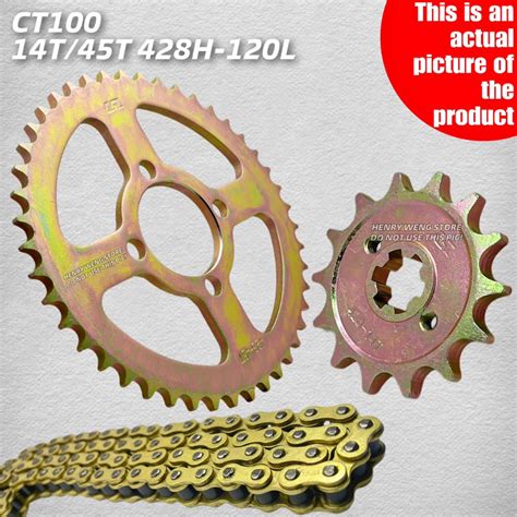 CSL Gold Chain And Sprocket Set For CT100 Motorcycle Japan Quality 14T