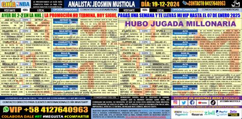 HUBO JUGADA MILLONARIA JUEVES 19 12 24 NBA 13 JUEGOS 13 PIEDRAS