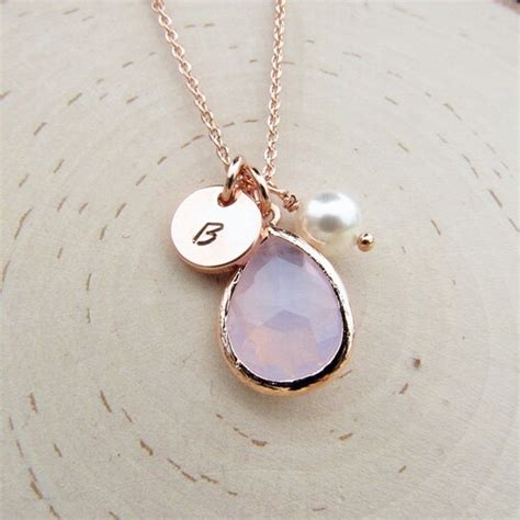 Opal Necklace Gold October Birthstone Necklace Personalized Etsy