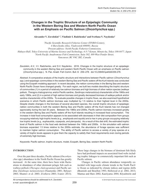 (PDF) Changes in the Trophic Structure of an Epipelagic Community in ...