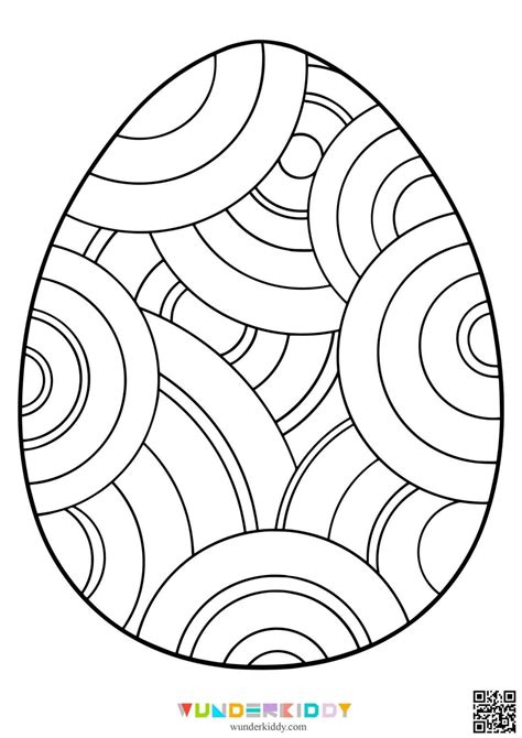 Easter Egg Coloring Page With Circles