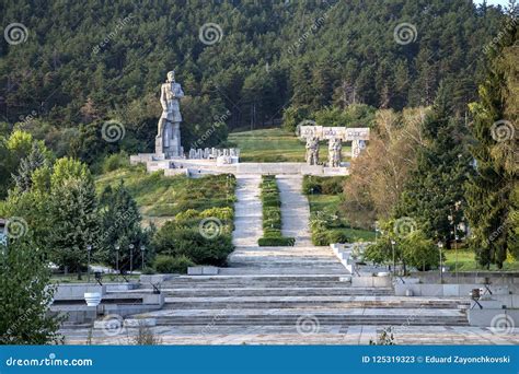 Kalofer, Bulgaria - August 25, 2018: Memorial Complex, Enormous Granite ...