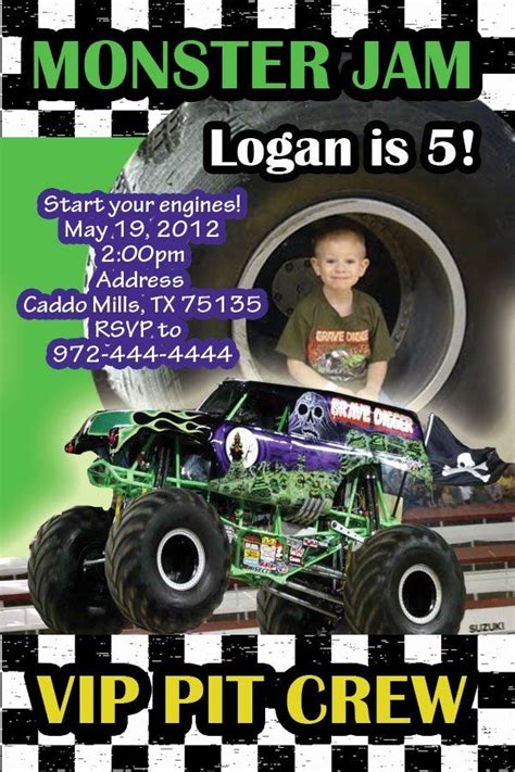 Monster Jam Birthday Invitations Best Of Monster Jam Party Invitations Monster Jam Birthday