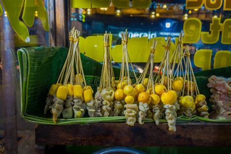 Jakarta Indonesia Paquetes De Pinchos Con La Carne Y Las Verduras Que