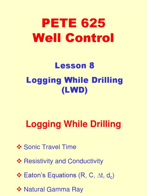 PDF 8 Logging While Drilling DOKUMEN TIPS