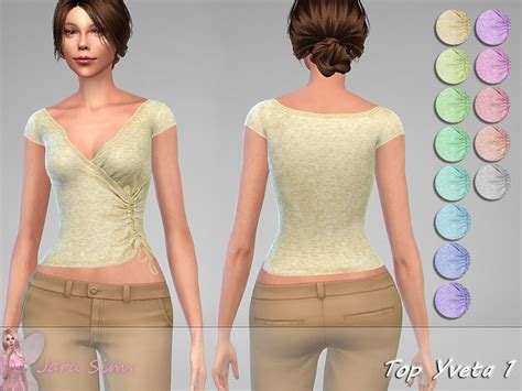 Jaru Sims TSR Featured Artist Top Yveta 1 Base Game Mesh Recolor