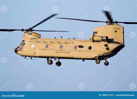 Military Boeing Ch 47 Chinook Transport Helicopter Editorial Image