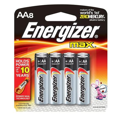 Energizer Alkaline Aa Battery 8 Pack E91mp8acs The Home Depot