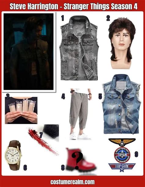 Steve Harrington Costume Denim Vest Stranger Things Season 4 Stranger Things Halloween Costume