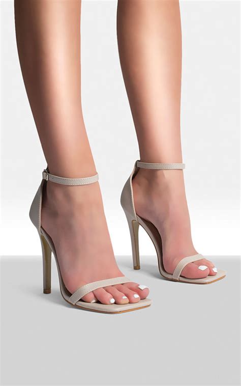 Nude Jayla Ankle Strap High Heel Stilleto Party Sandals Ikrush
