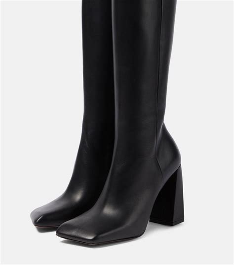 Amina Muaddi Marine 95 Nappa Leather Knee High Boots Amina Muaddi