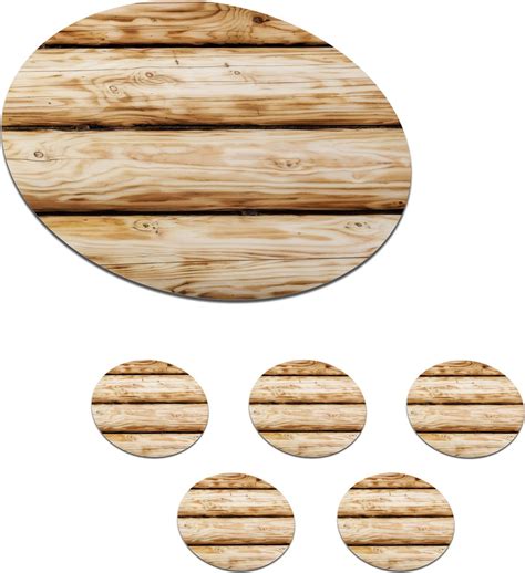 Onderzetters Voor Glazen Rond Vintage Houten Plank Design