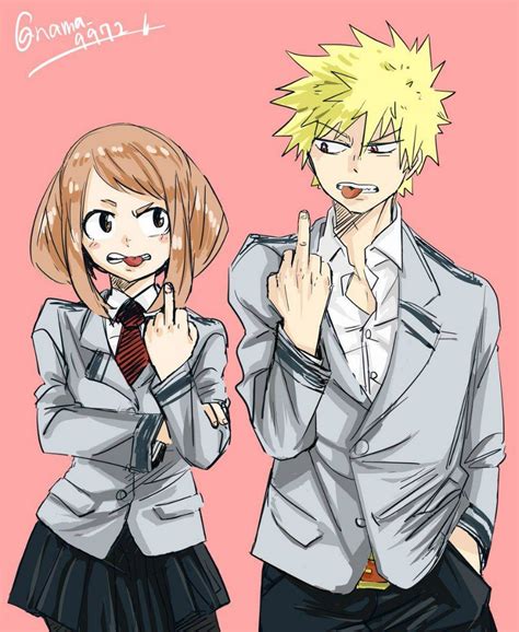 Bakugou Katsuki х Uraraka Ochako Bakuraka勝茶 Hot Hero Hero Boku No Hero Academia