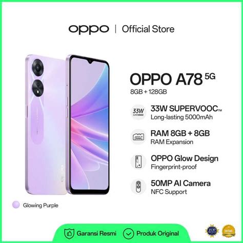 Jual Oppo A78 5g 8gb128gb 33w Supervooc5000mah Battery Ram 8gb8gb