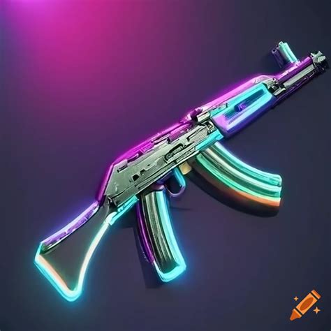 Cyberpunk Ak 47 With Neon Lights