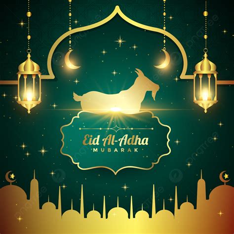 Colorful Eid Al Adha Mubarak Green Islamic Background Eid Ai Adha Eid