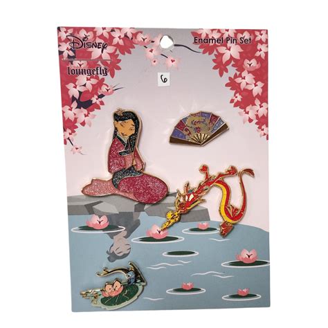 Loungefly Disney Mulan 4pc Enamel Pin Set Defective 6 Modern Pinup