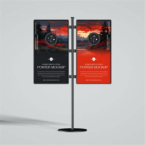 Double Display Stand Poster Mockup Css Author