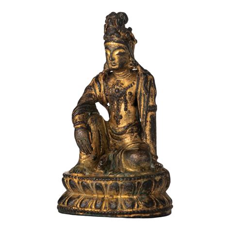 Lot A Chinese Song Style Gilt Lacquered Bronze Figure Of Bodhisattva