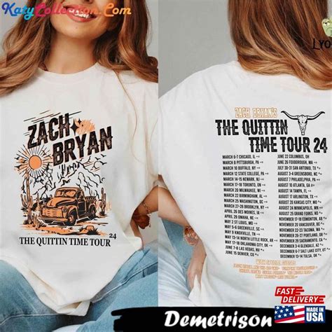 Zach Bryan The Quittin Time Tour 2024 T Shirt Country Music Singer