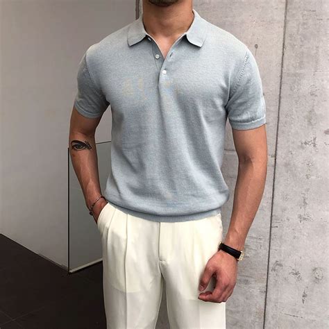 Gentleman Summer Plain Knitted Polo Shirt Artofit