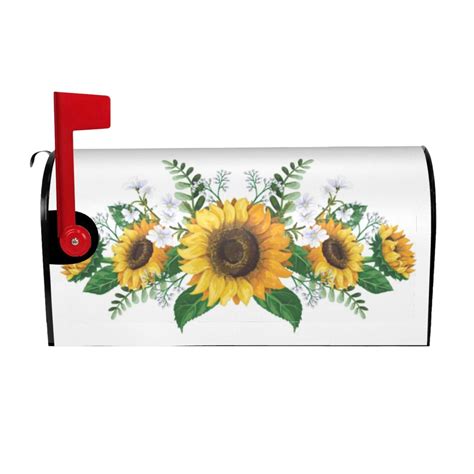 Bingfone Sunflowers Magnetic Mailbox Cover Standard Size For Garden