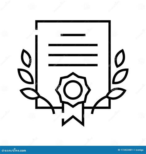 Certification Line Icons Signs Set Design Collection Of Certificate