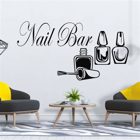 Nail Salon Wall Decal Manicure Pedicure Window Sticker Nail Etsy