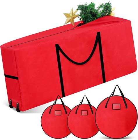 Amazon Abbylike 4 Pcs Rolling Christmas Tree Storage Bag 600d