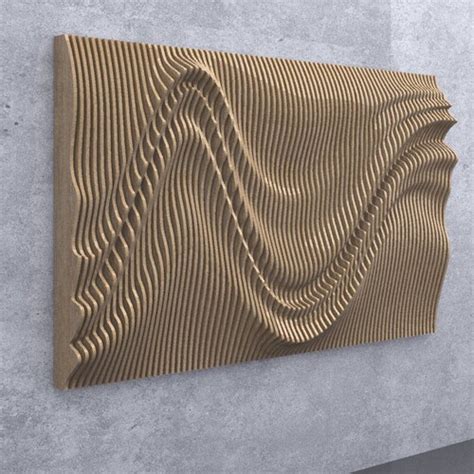 Parametric Wavy Wooden Wall Decor 25 Cnc Files For Cutting Etsy